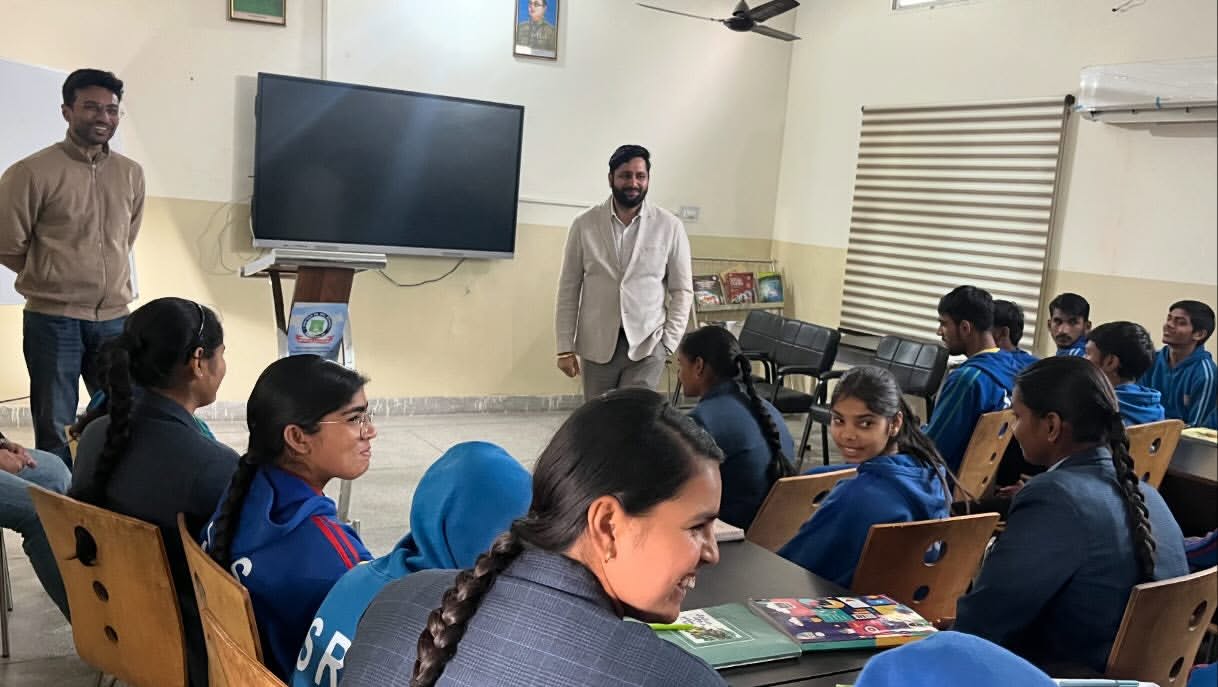 Chartered Accountants addressing commerce students at an interaction session