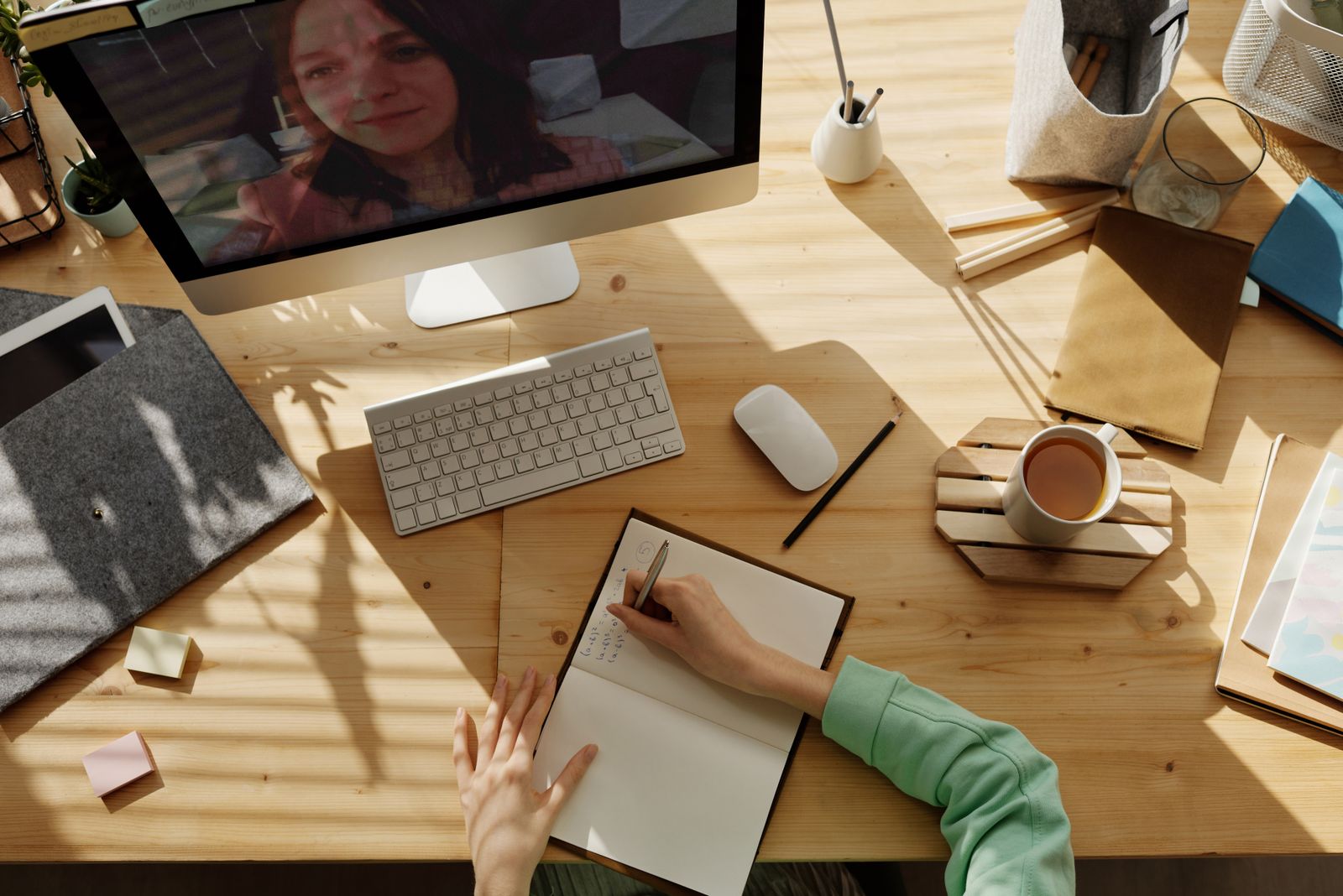 A live one-on-one online tutoring session on screen — mentor and student connected over video